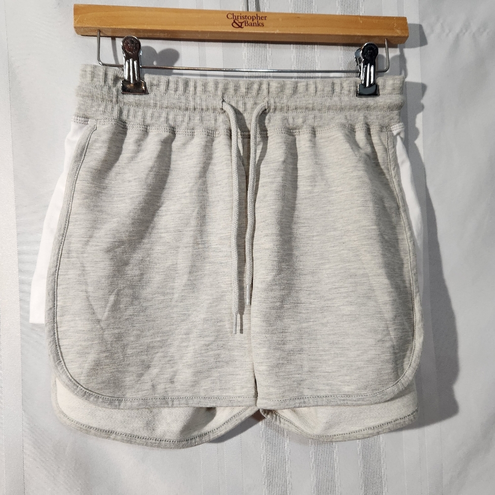 ESPERANZA WOMEN'S ATHELETIC SHORT GRAY/WHITE  SIZE SMALL